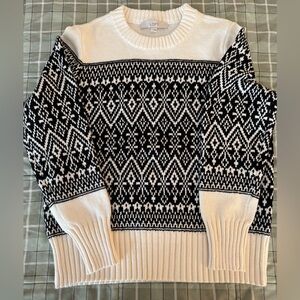 NWOT LOFT Black and White Patterned Sweater
